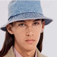 Dior Unisex CD Dior Denim Bucket Hat Light Blue Cotton (2)