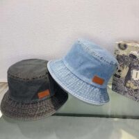 Dior Unisex CD Dior Denim Bucket Hat Light Blue Cotton (2)