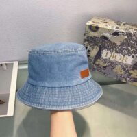 Dior Unisex CD Dior Denim Bucket Hat Light Blue Cotton (2)