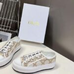 Dior Unisex CD Dior Or Walk'n'Dior Platform Sneaker Cotton Embroidered Macrocannage - Image 7