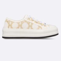 Dior Unisex CD Dior Or Walk’n’Dior Platform Sneaker Cotton Embroidered Macrocannage (9)