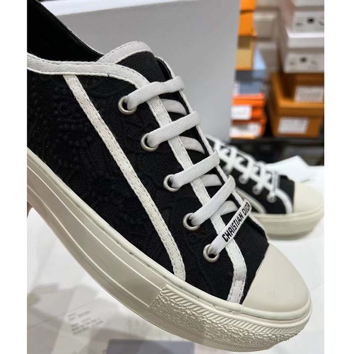 Dior Unisex CD Walk’N’Dior Platform Sneaker Black Cotton Canvas