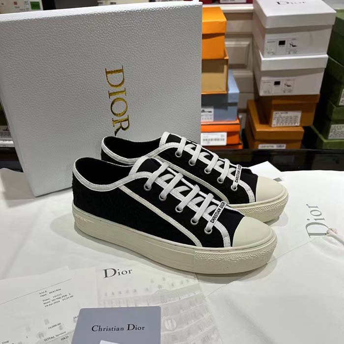 Dior Unisex CD Walk’N’Dior Platform Sneaker Black Cotton Canvas