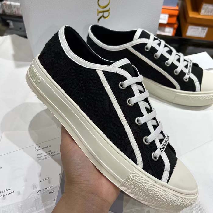 Dior Unisex CD Walk’N’Dior Platform Sneaker Black Cotton Canvas