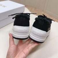 Dior Unisex CD Walk’N’Dior Platform Sneaker Black Fringed Cotton Canvas Embroideries (8)