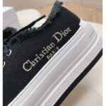 Dior Unisex CD Walk'N'Dior Platform Sneaker Black Fringed Cotton Canvas Embroideries - Image 8