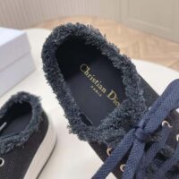 Dior Unisex CD Walk’N’Dior Platform Sneaker Black Fringed Cotton Canvas Embroideries (8)