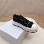 Dior Unisex CD Walk'N'Dior Platform Sneaker Black Fringed Cotton Canvas Embroideries - Image 2