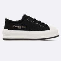 Dior Unisex CD Walk’N’Dior Platform Sneaker Black Fringed Cotton Canvas Embroideries (8)