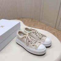 Dior Unisex CD Walk’N’Dior Platform Sneaker Ecru Fringed Cotton Canvas Embroideries (2)