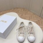 Dior Unisex CD Walk'N'Dior Platform Sneaker Ecru Fringed Cotton Canvas Embroideries - immagine 4