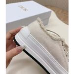 Dior Unisex CD Walk'N'Dior Platform Sneaker Ecru Fringed Cotton Canvas Embroideries - immagine 10