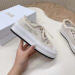 Dior Unisex CD Walk'N'Dior Platform Sneaker Ecru Fringed Cotton Canvas Embroideries - immagine 6