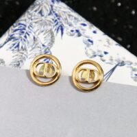 Dior Women CD 30 Montaigne Stud Earrings Gold-Finish Metal (8)
