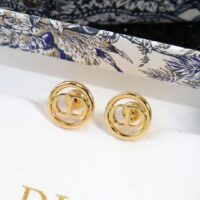 Dior Women CD 30 Montaigne Stud Earrings Gold-Finish Metal (8)