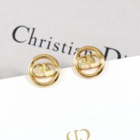 Dior Women CD 30 Montaigne Stud Earrings Gold-Finish Metal (8)