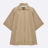 Dior Women CD Cape-Effect Peacoat Beige Cotton Gabardine (14)