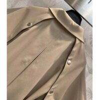 Dior Women CD Cape-Effect Peacoat Beige Cotton Gabardine (14)