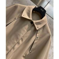 Dior Women CD Cape-Effect Peacoat Beige Cotton Gabardine (14)