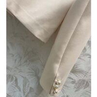 Dior Women CD Cropped Jacket Ecru Wool Silk Long Sleeves (6)