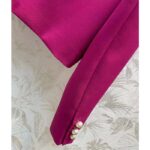Dior Women CD Cropped Jacket Mulberry Wool Silk Long Sleeves - Image 8