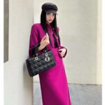 Dior Women CD Cropped Jacket Mulberry Wool Silk Long Sleeves - Image 10