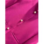 Dior Women CD Cropped Jacket Mulberry Wool Silk Long Sleeves - Image 7