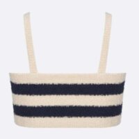 Dior Women CD Dior Marinière Bralette White Navy Blue Cotton (4)