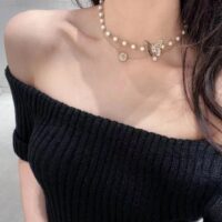 Dior Women CD Dior Métamorphose Short Necklace Chocker Metal Pearls (3)