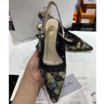 Dior Women CD J'Adior Slingback Pump Black Multicolor Transparent Mesh Butterfly - Image 4