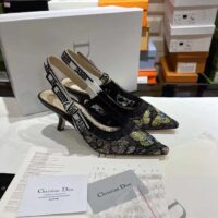 Dior Women CD J’Adior Slingback Pump Black Multicolor Transparent Mesh Butterfly (10)