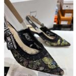 Dior Women CD J'Adior Slingback Pump Black Multicolor Transparent Mesh Butterfly - Image 6