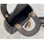 Dior Women CD Lady Dior Micro Bag Black Cannage Lambskin - Imagen 7