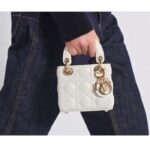 Dior Women CD Lady Dior Micro Bag Latte Cannage Lambskin - immagine 11