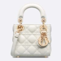 Dior Women CD Lady Dior Micro Bag Latte Cannage Lambskin (2)