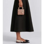 Dior Women CD Lady Dior Micro Bag Rose Des Vents Cannage Lambskin - Imagen 11