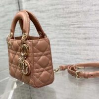 Dior Women CD Lady Dior Micro Bag Rose Des Vents Cannage Lambskin (3)