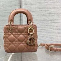Dior Women CD Lady Dior Micro Bag Rose Des Vents Cannage Lambskin (3)