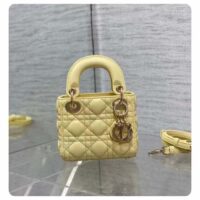 Dior Women CD Lady Dior Micro Bag Yellow Cannage Lambskin (1)