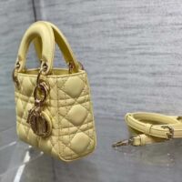 Dior Women CD Lady Dior Micro Bag Yellow Cannage Lambskin (1)