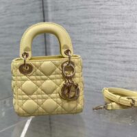 Dior Women CD Lady Dior Micro Bag Yellow Cannage Lambskin (1)