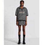 Dior Women CD Macrocannage Short-Sleeved Hooded Short Anorak Navy - Image 7