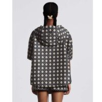 Dior Women CD Macrocannage Short-Sleeved Hooded Short Anorak Navy (8)