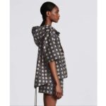 Dior Women CD Macrocannage Short-Sleeved Hooded Short Anorak Navy - Image 8