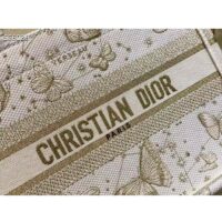 Dior Women CD Medium Dior Book Tote White Butterfly Zodiac Embroidery (10)