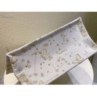 Dior Women CD Medium Dior Book Tote White Butterfly Zodiac Embroidery (10)