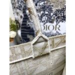 Dior Women CD Medium Dior Book Tote White Gold Macrocannage Embroidery - Image 8