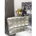 Dior Women CD Medium Dior Book Tote White Gold Macrocannage Embroidery - Image 7