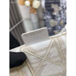Dior Women CD Medium Dior Book Tote White Gold Macrocannage Embroidery - Image 9