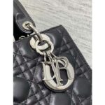 Dior Women CD Medium Lady Dior Bag Black Cannage Lambskin Silver – Bild 8